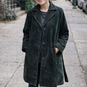 VINTAGE LEATHER JACKET M BLACK Hillard & Hanson Trench Pea Car Coat